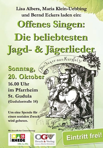 Plakat Offenes Singen Jägerlieder 2024 © Stadt Rhede