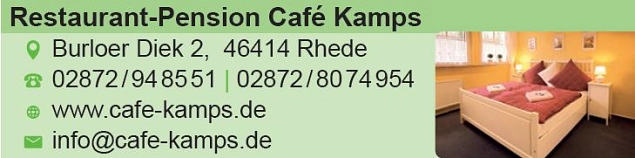 Restaurant Pension Café Kamps © Stadt Rhede